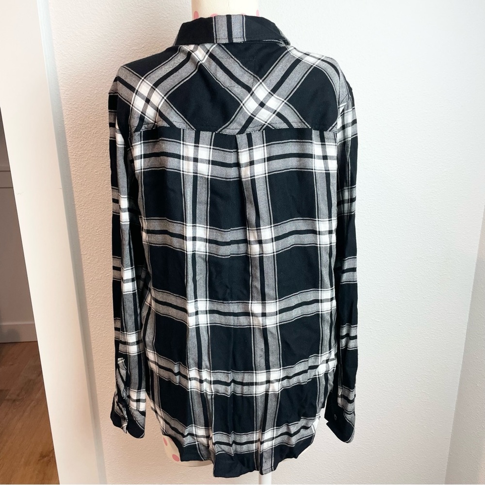 Rails Nwt Hunter Button Up Shirt Onyx White Women… - image 5
